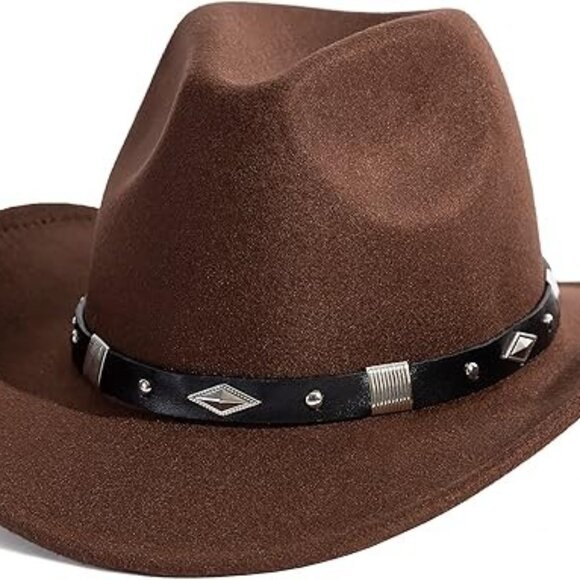 Brown Western Cowboy, Cowgirl Hat, Silver Diamond Band‎ – Unisex Rodeo Hat - Picture 2 of 5